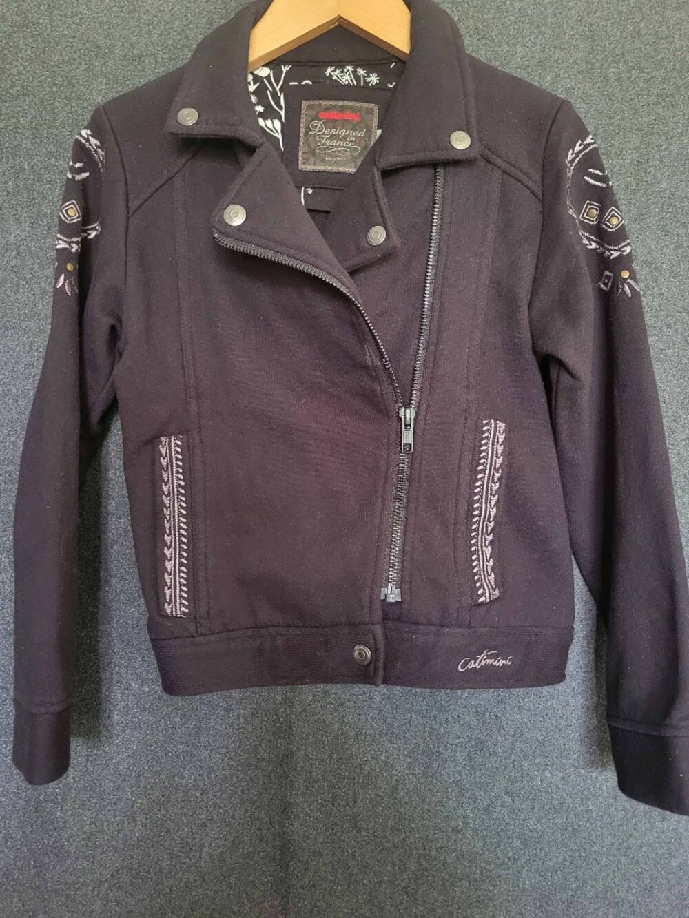 Catimini Biker Moto Jacket Girls 8Y Grunge